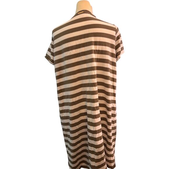 Michael Michael Kors Women’s Size 1X Olive Green Striped Cotton Blend Dress - Picture 3 of 6